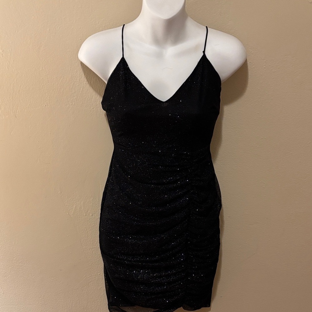 Windsor Black Glitter Mini Dress